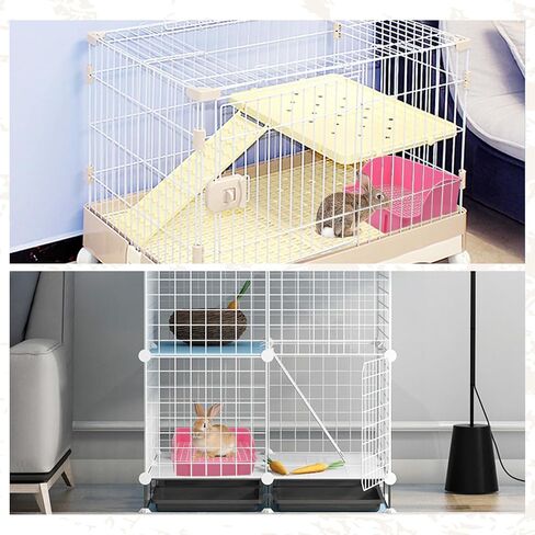 12Pcs Rabbit Litter Box for Cage, Bunny Potty Trainer Corner Guinea Pig Plastic Square Grate Toilet, Pet Bedding Litter Box for Small Animal Ferret Hamster Hedgehog (Blue) in Saudi Arabia