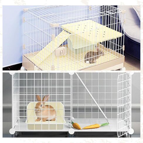 12Pcs Rabbit Litter Box for Cage, Bunny Potty Trainer Corner Guinea Pig Plastic Square Grate Toilet, Pet Bedding Litter Box for Small Animal Ferret Hamster Hedgehog (Blue) in Saudi Arabia
