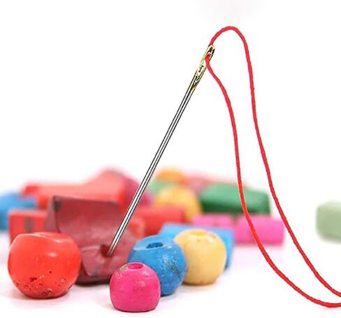 OEAYA 12pcs Sewing Needles,Self Threading Hand Sewing Needles with Wooden Needle Case,3 Sizes Needles for Sewing, Embroidery Needles for Hand Sewing (Brown Case) in Kuwait