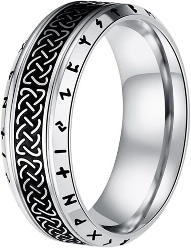 Nanafast Viking Ring for Men, Celtic Knot Rings for Men Women, Stainless Steel Celtic Ring, Retro Norse Runes Band Ring Jewelry for Men Women in Saudi Arabia