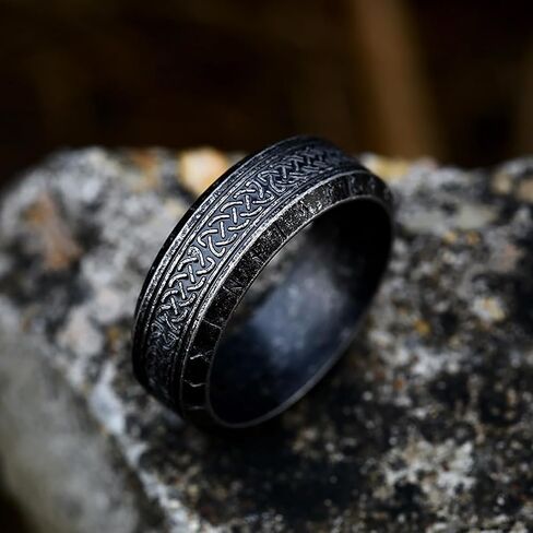 Nanafast Viking Ring for Men, Celtic Knot Rings for Men Women, Stainless Steel Celtic Ring, Retro Norse Runes Band Ring Jewelry for Men Women in Saudi Arabia