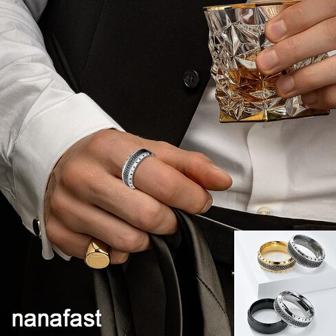 Nanafast Viking Ring for Men, Celtic Knot Rings for Men Women, Stainless Steel Celtic Ring, Retro Norse Runes Band Ring Jewelry for Men Women in Saudi Arabia