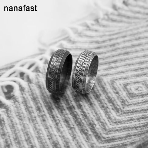 Nanafast Viking Ring for Men, Celtic Knot Rings for Men Women, Stainless Steel Celtic Ring, Retro Norse Runes Band Ring Jewelry for Men Women in Saudi Arabia