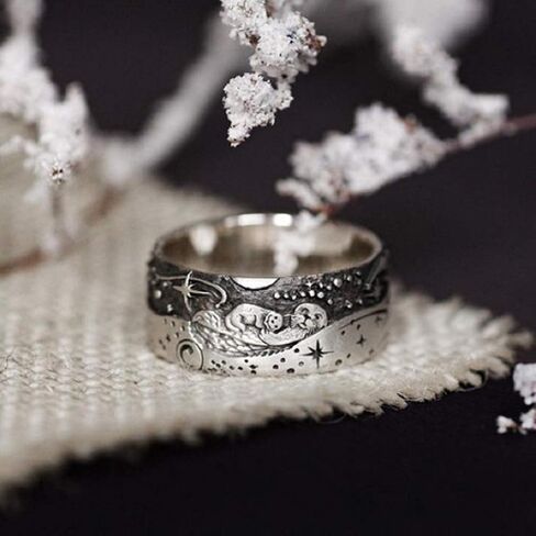 خاتم قضاعة للرجال، خاتم قضاعة البحر نورس فايكنغ، خاتم تميمة الطوطم قضاعة خمر، حلقة راكب الدراجة النارية الهيب هوب، هدية مجوهرات قضاعة البحر الحيوانية الشريرة للرجال والأولاد in Kuwait