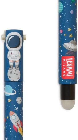 Legami - مجموعة من 4 أقلام جل قابلة للإلغاء، Temi Dino، Piggy، Space، Llama، Sfera Sull'Estremità for Rimuovere l'Inchiostro - Inchiostro Nero، Blu، Verde، Rosa، Termosensibile، Diametro Punta 0,7 مم in Kuwait
