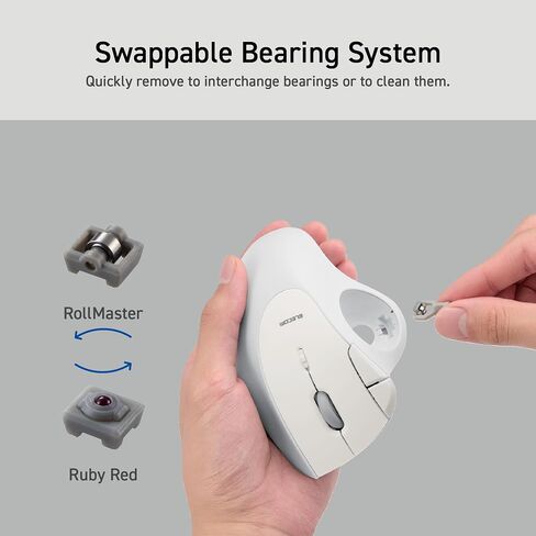 ELECOM Ergonomic Comfort Design Trackball IST Wireless 2.4GHz Connect, Super-Smooth Tracking with Roller Ball Bearing, 36mm Ball, Thumb Control, Compatible for Windows, PC, and Mac White (M-IT11DRWH) in Saudi Arabia