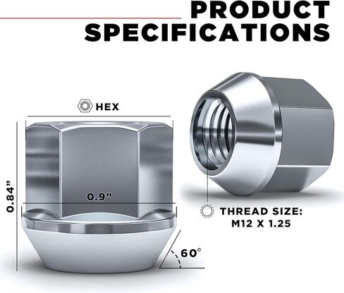 White Knight 791306-1SAM Chrome M12 x 1.25 مجموعة صواميل الجوزة ذات النهاية المفتوحة مع أقفال للعجلات، 20 حزمة in Saudi Arabia