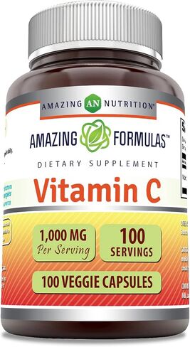 Amazing Formulas Vitamin C Supplement |1000 Mg | 100 Veggie Capsules | Non-GMO | Gluten Free | Made in USA in Saudi Arabia