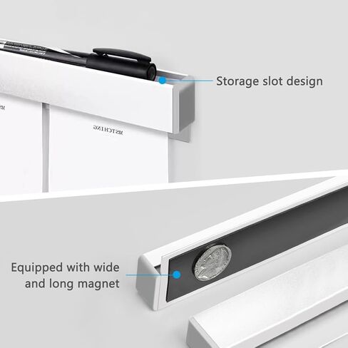 Magnetic Slide Check Rack with Pen Slot Wall Mounted Display Rail Aluminum Kitchen Ticket Holder Restaurant Orders Rack Office Receipt Holder Rail for Metallic Surfaces 7.87 inches in Saudi Arabia