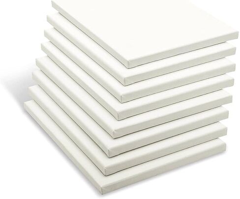 KINGART 801-8 White 9" x 12" Stretched Artist Canvas, Pack of 8, Gesso Primed - 100% Cotton Canvases, 5/8" Profile, Art Supplies for Oil and Acrylic Painting in Saudi Arabia