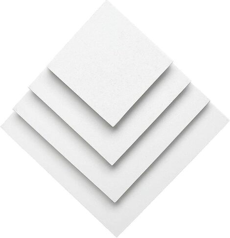 KINGART 830-28 White 28 Pc. Multi-Size Value Artist Canvas Boards, Gesso Primed - 100% Cotton Square Panels, Art Supplies for Oil and Acrylic Painting, 7 Ea: 6x6, 8x8, 10x10, 12x12 in. in Saudi Arabia
