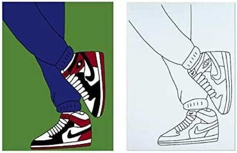 Shoe Game (2 Pack) 12x16 Canvas Couples Paint Party Kits Pre-Drawn Outline Canvas for Paint and Sip Valentines Day in Saudi Arabia
