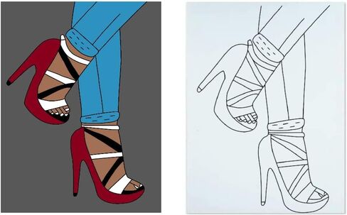 Shoe Game (2 Pack) 12x16 Canvas Couples Paint Party Kits Pre-Drawn Outline Canvas for Paint and Sip Valentines Day in Saudi Arabia