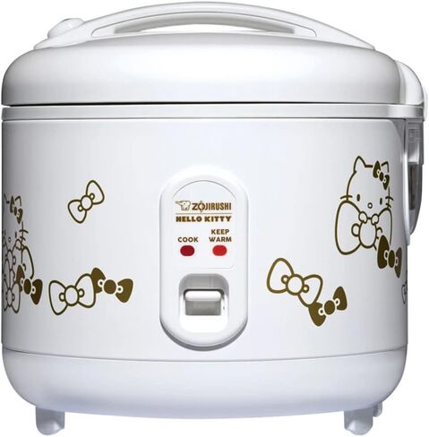 حزمة Zojirushi Hello Kitty لطهي الأرز الأوتوماتيكي وسخانه سعة 5.5 كوب (أبيض) مع وعاء غسيل الأرز مقاس 9.5 بوصة مع مصارف جانبية وسفلية (عنصران) in Kuwait