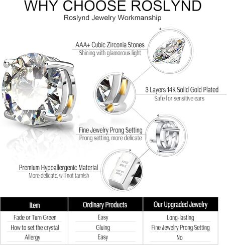 أقراط بمشبك للنساء/الفتيات/العرائس، أقراط بمشبك زركونيا مكعب على شكل دمعة وأقراط تشيكوسلوفاكيا مطلية بالذهب الأبيض عيار 14 قيراط للنساء in Kuwait