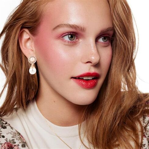Pearl Clip on Earrings for Women Freshwater Baroque Pearl Dangle Drop Earrings Non Pierced 14K Gold Plated Oval Earrings White Imitation Pearl Earrings Fashion Wedding Minimalist Jewelry in Saudi Arabia