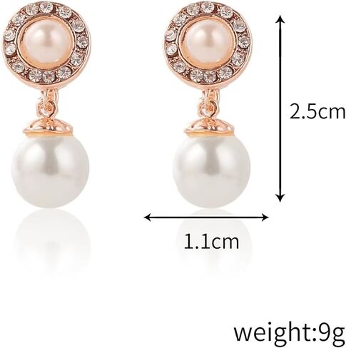 Pearl Clip on Earrings for Women Freshwater Baroque Pearl Dangle Drop Earrings Non Pierced 14K Gold Plated Oval Earrings White Imitation Pearl Earrings Fashion Wedding Minimalist Jewelry in Saudi Arabia