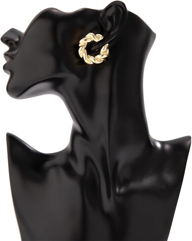 أقراط ذهبية وفضية مكتنزة غير مثقوبة أقراط دائرية مكتنزة للنساء والفتيات مشبك غضروف الأذن كهدية مجوهرات in Kuwait