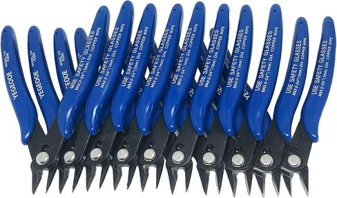 Flush Wire Cutter, 5PACK Blue Diagonal Cutting Pliers Side Cutter Nippers Micro Wire Cutter Wire Clippers Wire Snips (5inch size) in Saudi Arabia