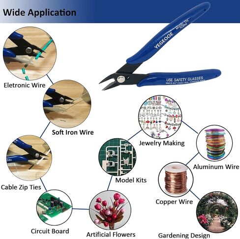 Flush Wire Cutter, 5PACK Blue Diagonal Cutting Pliers Side Cutter Nippers Micro Wire Cutter Wire Clippers Wire Snips (5inch size) in Saudi Arabia