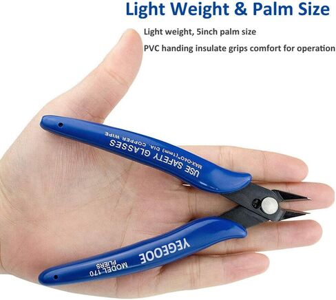 Flush Wire Cutter, 5PACK Blue Diagonal Cutting Pliers Side Cutter Nippers Micro Wire Cutter Wire Clippers Wire Snips (5inch size) in Saudi Arabia