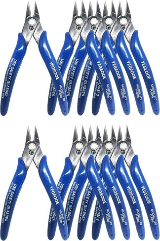 Flush Wire Cutter, 5PACK Blue Diagonal Cutting Pliers Side Cutter Nippers Micro Wire Cutter Wire Clippers Wire Snips (5inch size) in Saudi Arabia