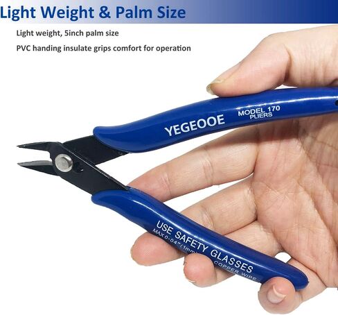 Flush Wire Cutter, 5PACK Blue Diagonal Cutting Pliers Side Cutter Nippers Micro Wire Cutter Wire Clippers Wire Snips (5inch size) in Saudi Arabia