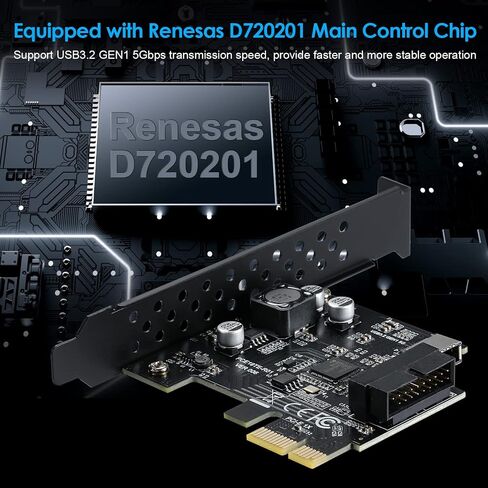 USB 3.2 GEN1 5Gbps Type-E (Key A) + USB3.0 19pin Front Panel Expansion Board, Compatible with XP/ WIN7/ WIN8 /Vista/ WIN10/ WIN11 32BIT/64BIT/ Linux. in Kuwait