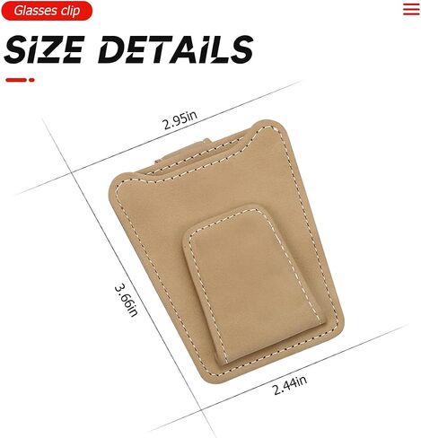 Sunglasses Holders for Car Sun Visor, Magnetic Glasses Hanger Mounter, Leather Eyeglasses Holder, Sunshade Storage Ticket Card Clip, Suitable for SUV Pickup Truck All Models (Beige) in Saudi Arabia