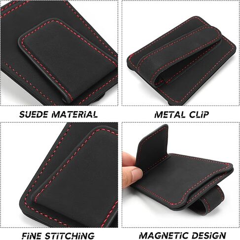 Sunglasses Holders for Car Sun Visor, Magnetic Glasses Hanger Mounter, Leather Eyeglasses Holder, Sunshade Storage Ticket Card Clip, Suitable for SUV Pickup Truck All Models (Beige) in Saudi Arabia