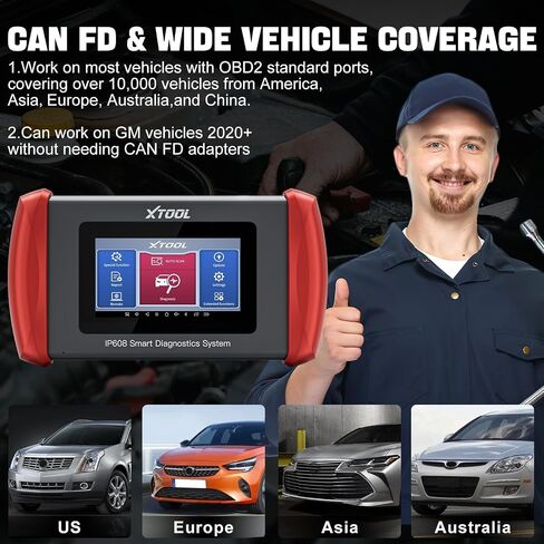 XTOOL IP608 OBD2 Scanner Diagnostic Tool, All System Diagnostic, Lifetime Free Update, 30 Reset Services, Newest Car Scanner Support CAN FD, Throttle, ABS Bleeding, Oil Reset, EPB, SAS, BMS, Auto VIN in Saudi Arabia