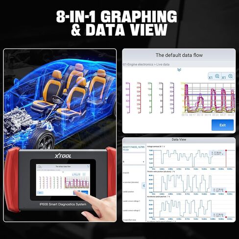 XTOOL IP608 OBD2 Scanner Diagnostic Tool, All System Diagnostic, Lifetime Free Update, 30 Reset Services, Newest Car Scanner Support CAN FD, Throttle, ABS Bleeding, Oil Reset, EPB, SAS, BMS, Auto VIN in Saudi Arabia