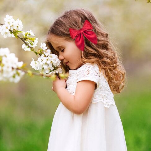 10 قطع من أقواس الشعر المخملية الكبيرة للفتيات، 5 بوصات أقواس كبيرة مصنوعة يدويًا للفتيات الصغيرات، أقواس شعر كبيرة للفتيات الصغيرات، مشابك تمساح لأقواس الشعر in Kuwait