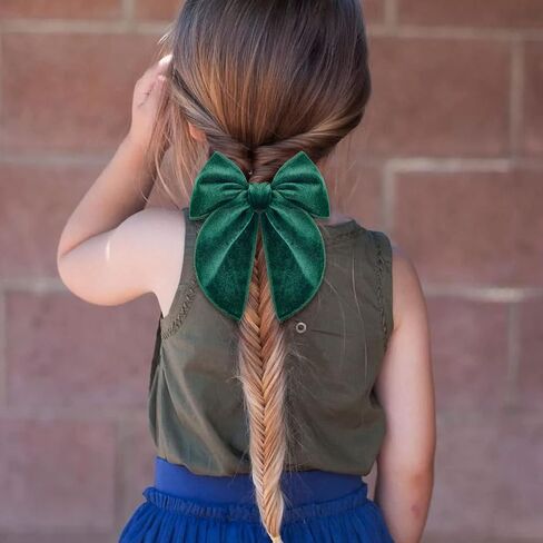 10 قطع من أقواس الشعر المخملية الكبيرة للفتيات، 5 بوصات أقواس كبيرة مصنوعة يدويًا للفتيات الصغيرات، أقواس شعر كبيرة للفتيات الصغيرات، مشابك تمساح لأقواس الشعر in Kuwait