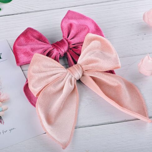 10 قطع من أقواس الشعر المخملية الكبيرة للفتيات، 5 بوصات أقواس كبيرة مصنوعة يدويًا للفتيات الصغيرات، أقواس شعر كبيرة للفتيات الصغيرات، مشابك تمساح لأقواس الشعر in Kuwait