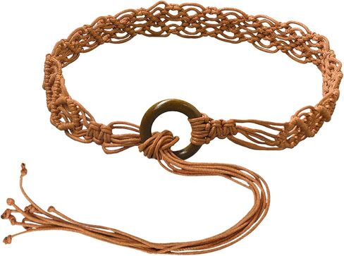 حزام خصر منسوج بنمط بوهيمي للسيدات، حزام خصر منسوج لفستان الصيف، حزام منسوج للنساء (دائرة) in Kuwait