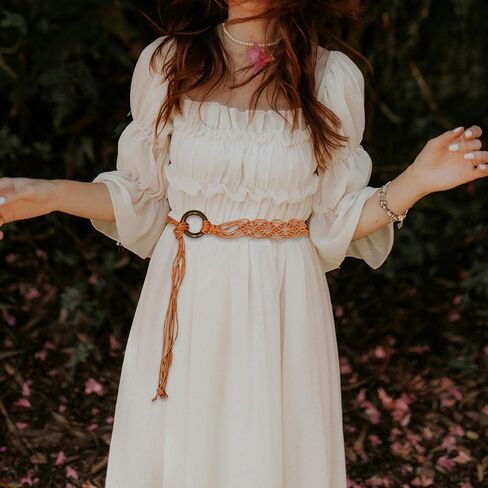 حزام خصر منسوج بنمط بوهيمي للسيدات، حزام خصر منسوج لفستان الصيف، حزام منسوج للنساء (دائرة) in Kuwait