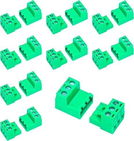 5 Set 5.08mm 3 Pin Male & Female Phoenix Type Connector No Soldering Green PCB Screw Terminal Block 3 Pole in Saudi Arabia