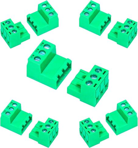 5 Set 5.08mm 3 Pin Male & Female Phoenix Type Connector No Soldering Green PCB Screw Terminal Block 3 Pole in Saudi Arabia