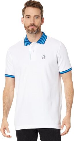 Psycho Bunny Norris Pique Polo White LG (رجال الولايات المتحدة 6) in Kuwait
