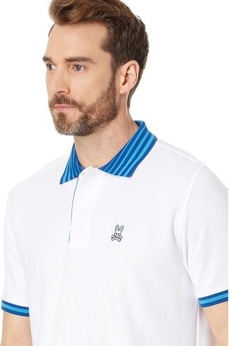 Psycho Bunny Norris Pique Polo White LG (رجال الولايات المتحدة 6) in Kuwait