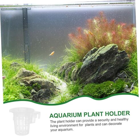 FOMIYES 4Pcs Accessories Aquatic Plants Hanging Aquarium Plant Pot Water Plant Basin Hanging Flowerpot Aquarium Plant Pots Aquarium Plant Holder Plant Basket Aquarium Plant Stand in Saudi Arabia