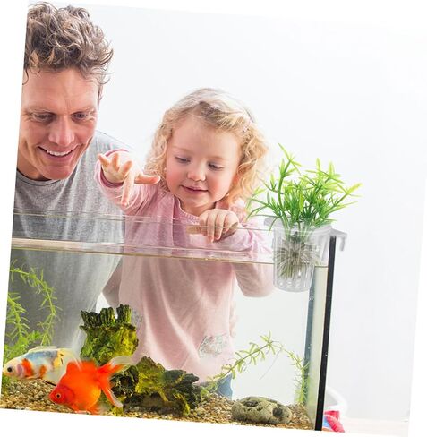 FOMIYES 4Pcs Accessories Aquatic Plants Hanging Aquarium Plant Pot Water Plant Basin Hanging Flowerpot Aquarium Plant Pots Aquarium Plant Holder Plant Basket Aquarium Plant Stand in Saudi Arabia