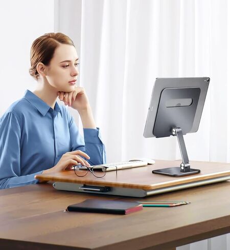 حامل iPad Pro 12.9 من الألومنيوم من Elitehood، حامل حامل iPad قابل للتعديل للمكتب، حامل شاشة محمول خلفي كبير، حامل كمبيوتر لوحي متوافق مع شاشة 15.6 بوصة، iPad Pro 12.9، iPad Air Mini 6 5 in Kuwait