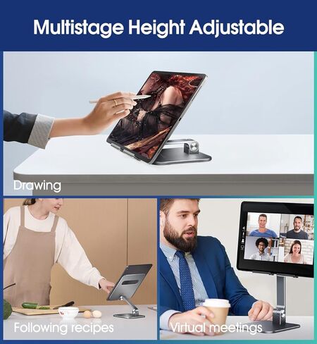 حامل iPad Pro 12.9 من الألومنيوم من Elitehood، حامل حامل iPad قابل للتعديل للمكتب، حامل شاشة محمول خلفي كبير، حامل كمبيوتر لوحي متوافق مع شاشة 15.6 بوصة، iPad Pro 12.9، iPad Air Mini 6 5 in Kuwait