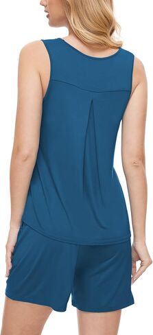 GYS Viscose Pajamas for Women Set Sleeveless Tank Top and Sleep Shorts 2 Piece Lounge Sleepwear Pjs Set in Saudi Arabia