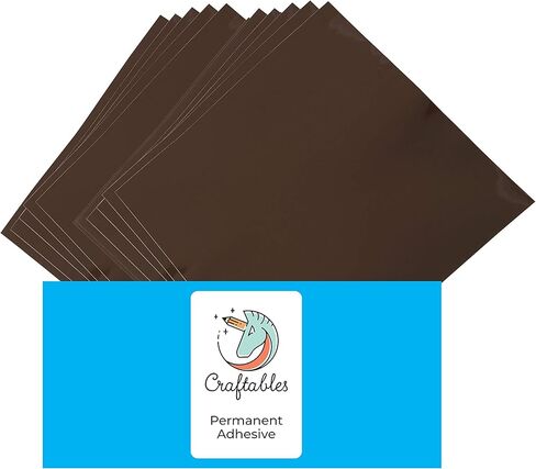 صفائح الفينيل البني Craftables - دائمة، لاصقة، لامعة ومقاومة للماء | (10) أوراق مقاس 30.48 سم × 30.48 سم - للحرف اليدوية، والكريكت، والصورة الظلية، والتعبيرات، والنقش، واللافتات in Kuwait