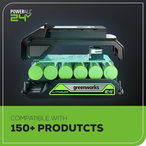 منشار سرعة 24 فولت من Greenworks، أدوات قطع دوارة، بطارية 2AH + شاحن 2A، قطعتان من الملحقات in Kuwait