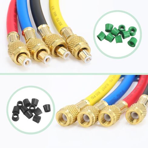 201 Pcs Valve Core Kit Include 1/4" Quick Coupler Charging Gaskets Sealing O Ring Kit Replacement Rubber Gasket and Valve Core Remover Tool for Air Conditioning Refrigeration Charging Hose in Saudi Arabia