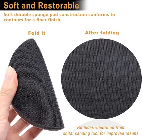 3 Pack Interface Pads, 5 Inch Hook and Loop Soft Density Sponge Cushion Buffer Backing Pad, Foam Sanding Interface Pads for Orbital Sander Automotive Woodworking Polishing in Saudi Arabia